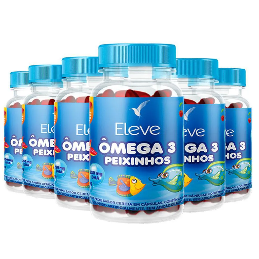 Kit Ômega 3 Peixinhos Infantil - 180 Dias - 720 cápsulas Eleve