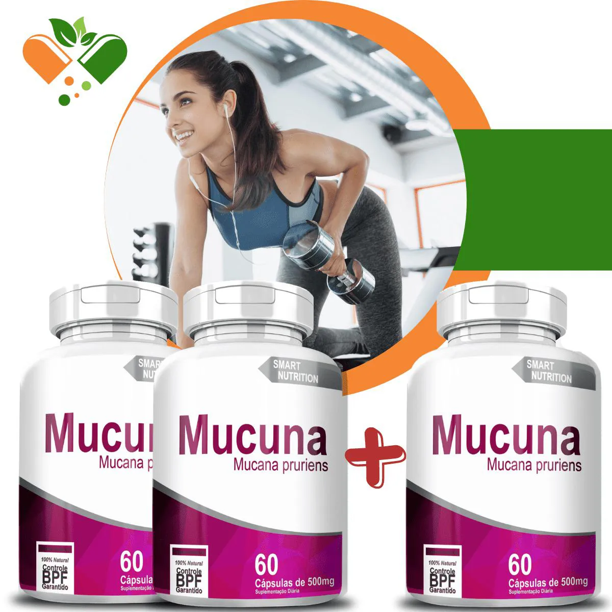 Compre 2 Leve 3 Mucuna 500mg 60 cápsulas