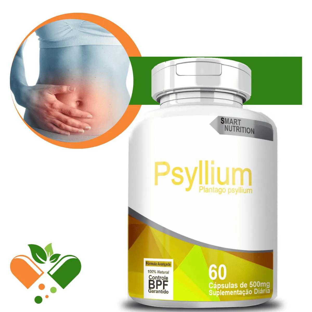 Psyllium 500mg 60 cápsulas