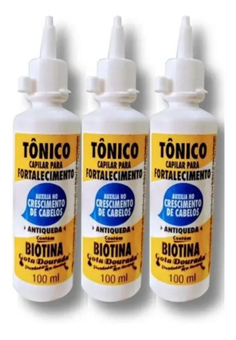 Gota Dourada Tonico Fortalecedor de Cabelos Biotina 3un