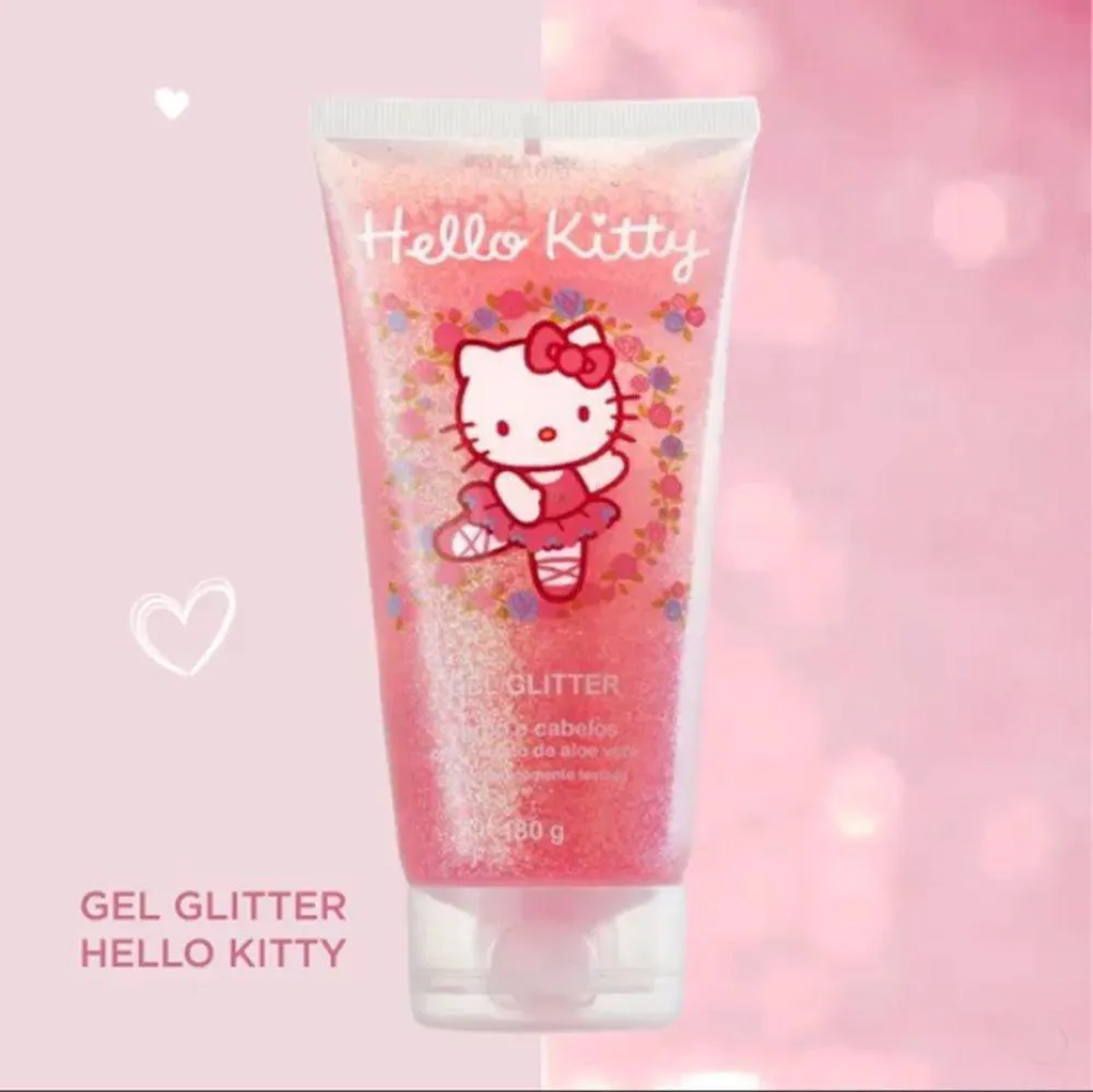 Gel Infantil Cabelo e Corpo Glitter Hello Kitty 180gr