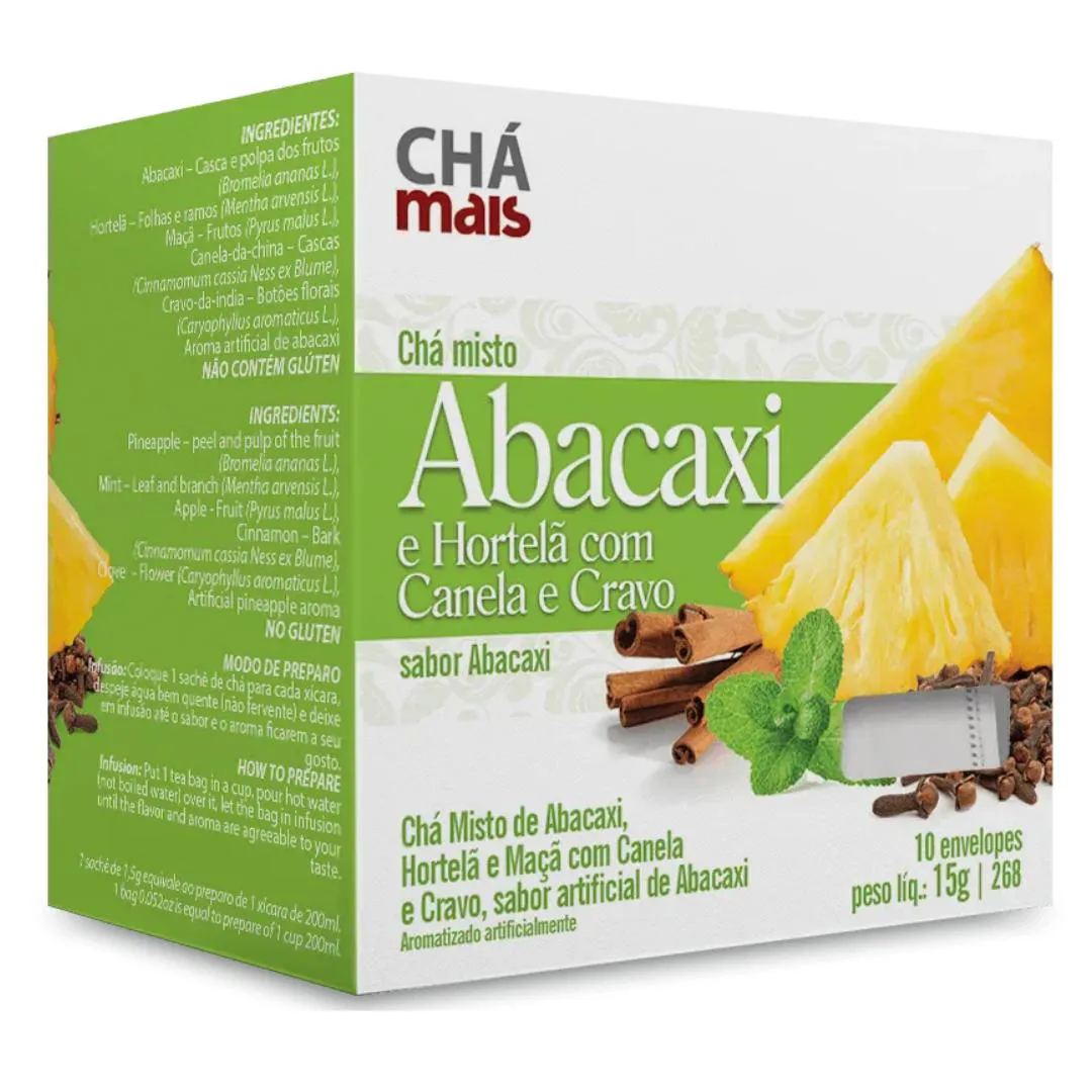 Clinicmais Chá Abacaxi e Hortela com Cravo e Canela 10 Sachês- Chá Mais