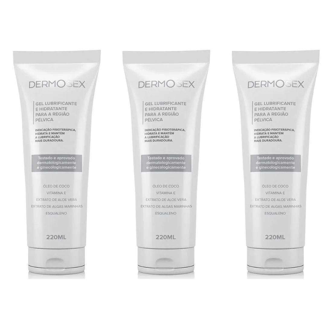 3x Gel para Ressecamento Intimo Hidratante com Óleo de Coco