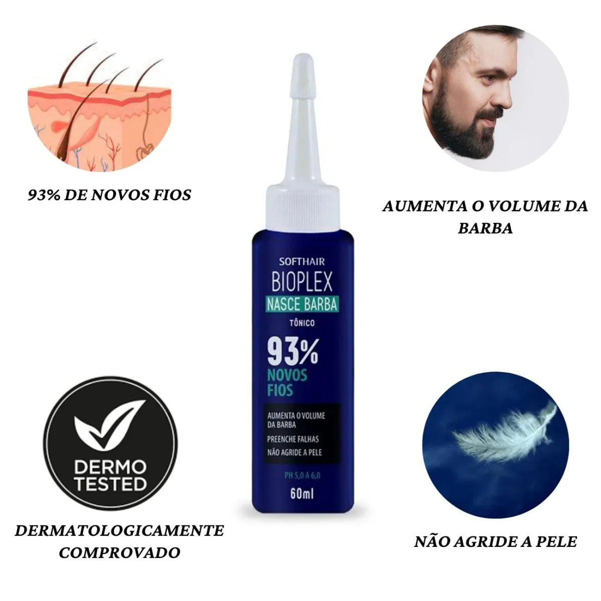 Produto para Barba Falhada Mais Volume e Crescimento Bioplex