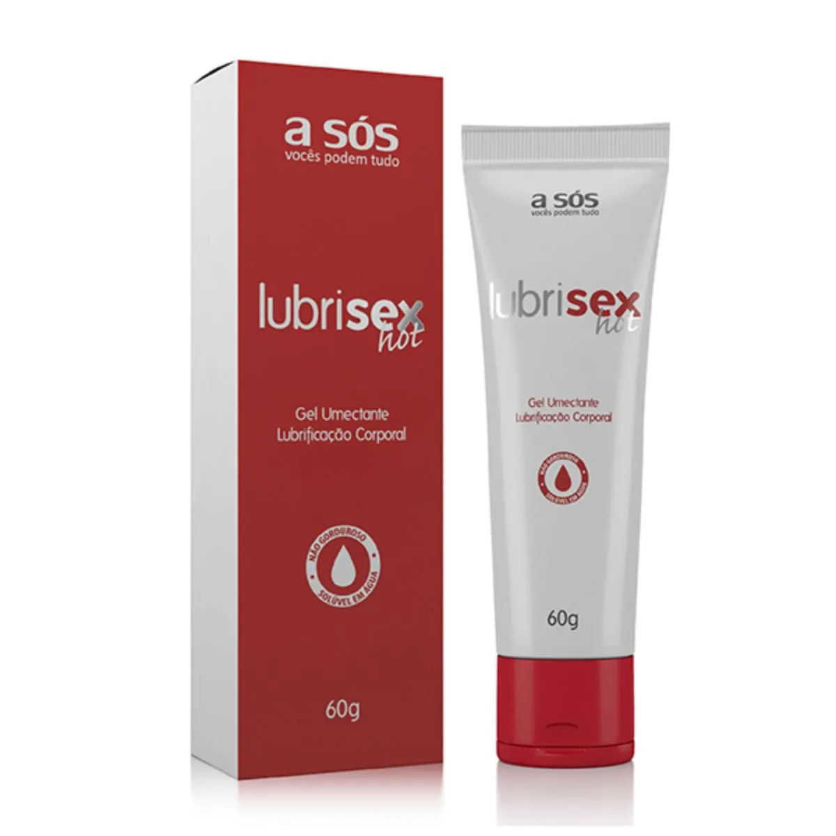 Gel Corporal Lubrificante a Base de Agua Hipoalergênico Lubrisex Hot 60g