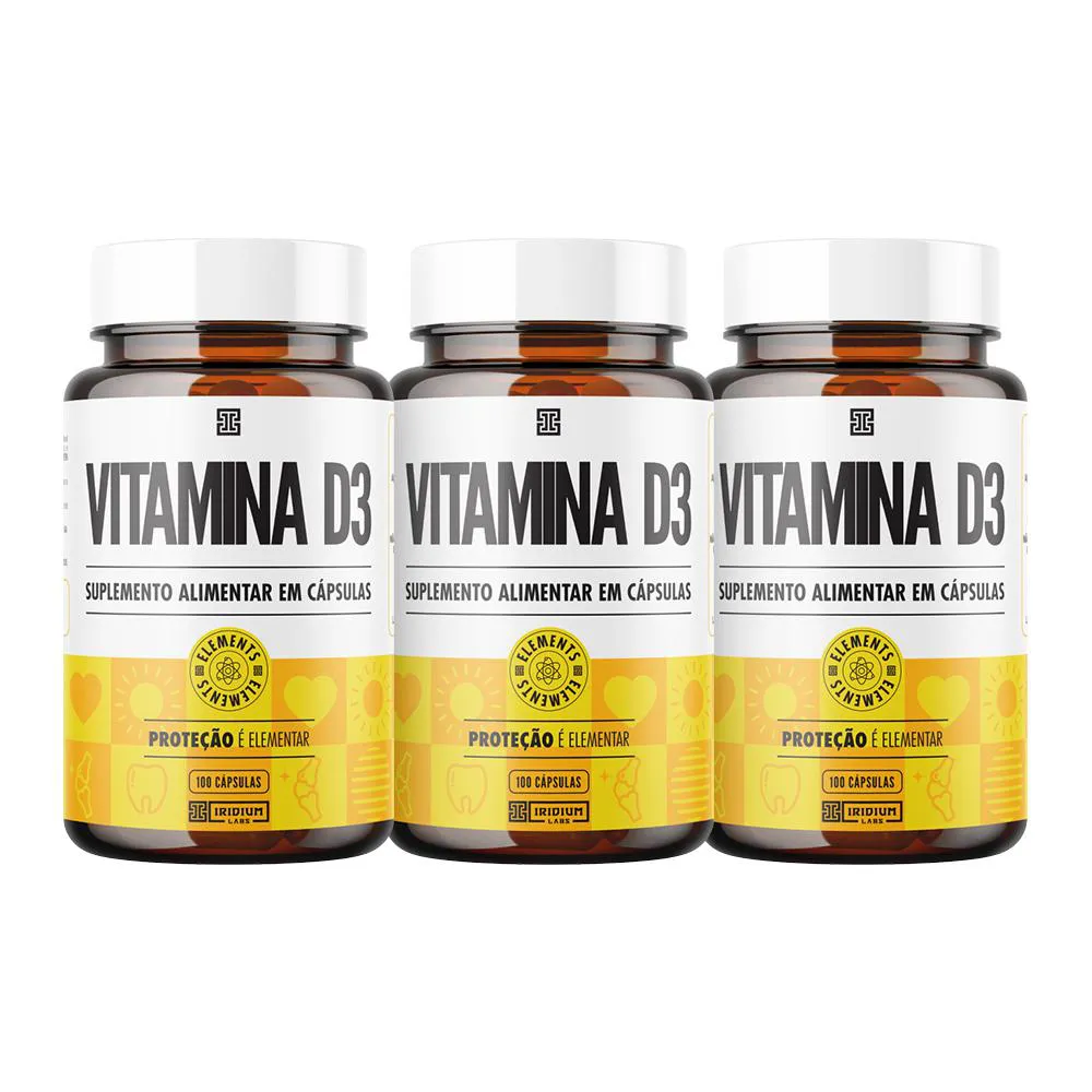 Kit 3x Vitamina D3 2.000ui 100 Cápsulas - Iridium Elements