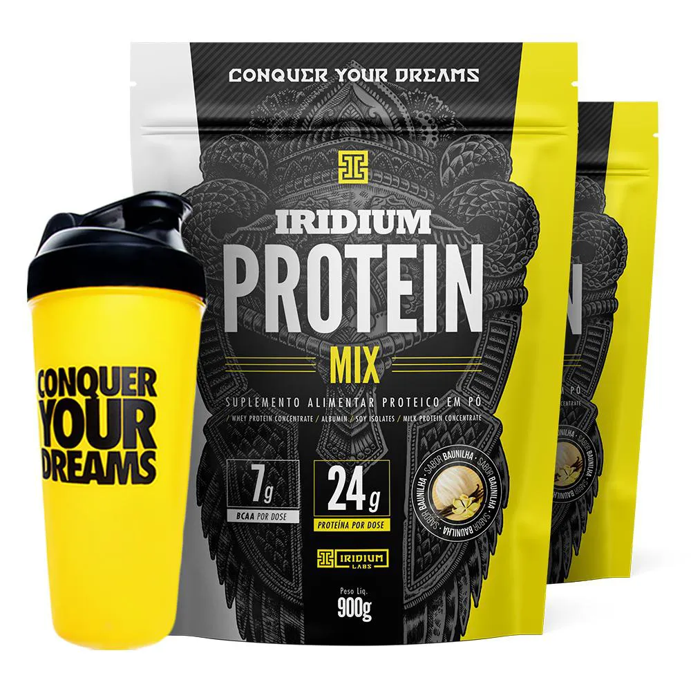 Kit 2x Whey Protein Mix 900g + Coqueteleira