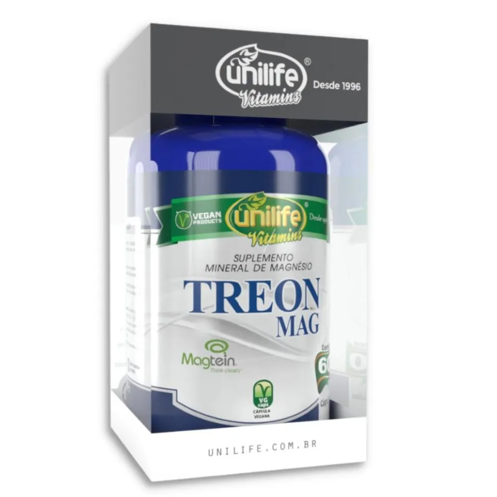 Magnésio Treonato Treonmag 60 cápsulas 710mg Unilife