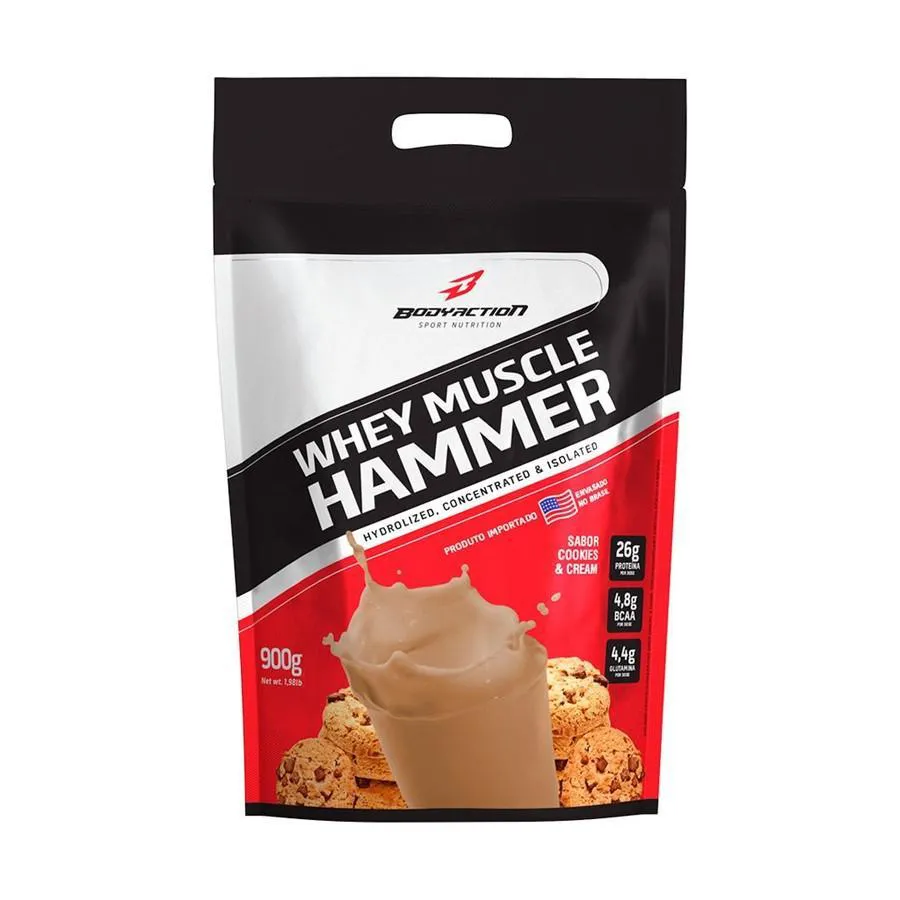 Whey Muscle Hammer 900g Refil Cookies e Cream Bodyaction