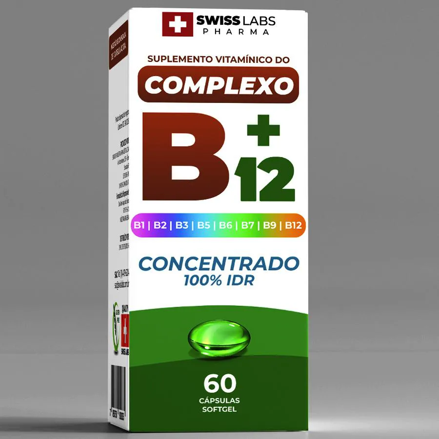 Complexo B12 Concentrado 100% Idr C/ 60 cápsulas Swiss Labs
