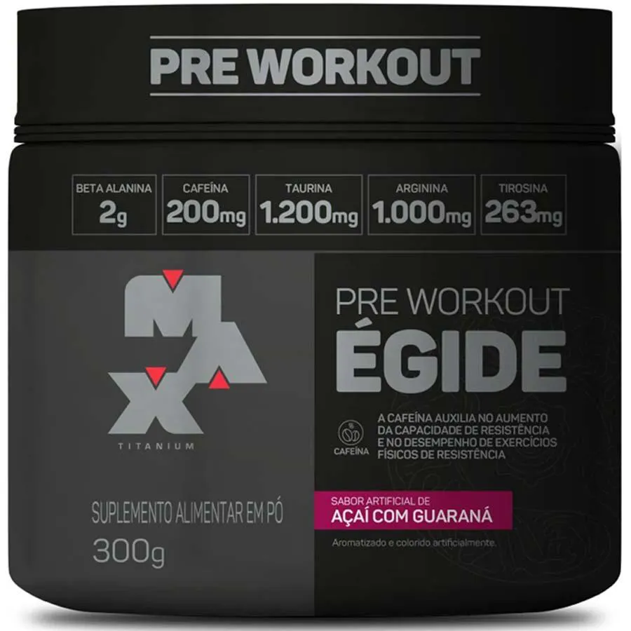 Pre Treino Égide Beta Alanina Tirosina 300g Açai com Guarana - Max Titanium