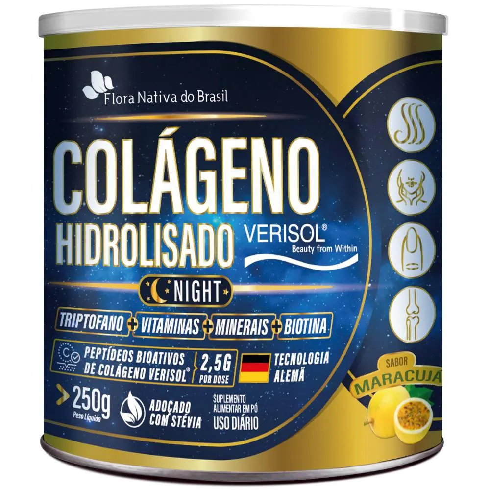 Colágeno Verisol Night com L-triptofano 250g - Flora Nativa Maracujá