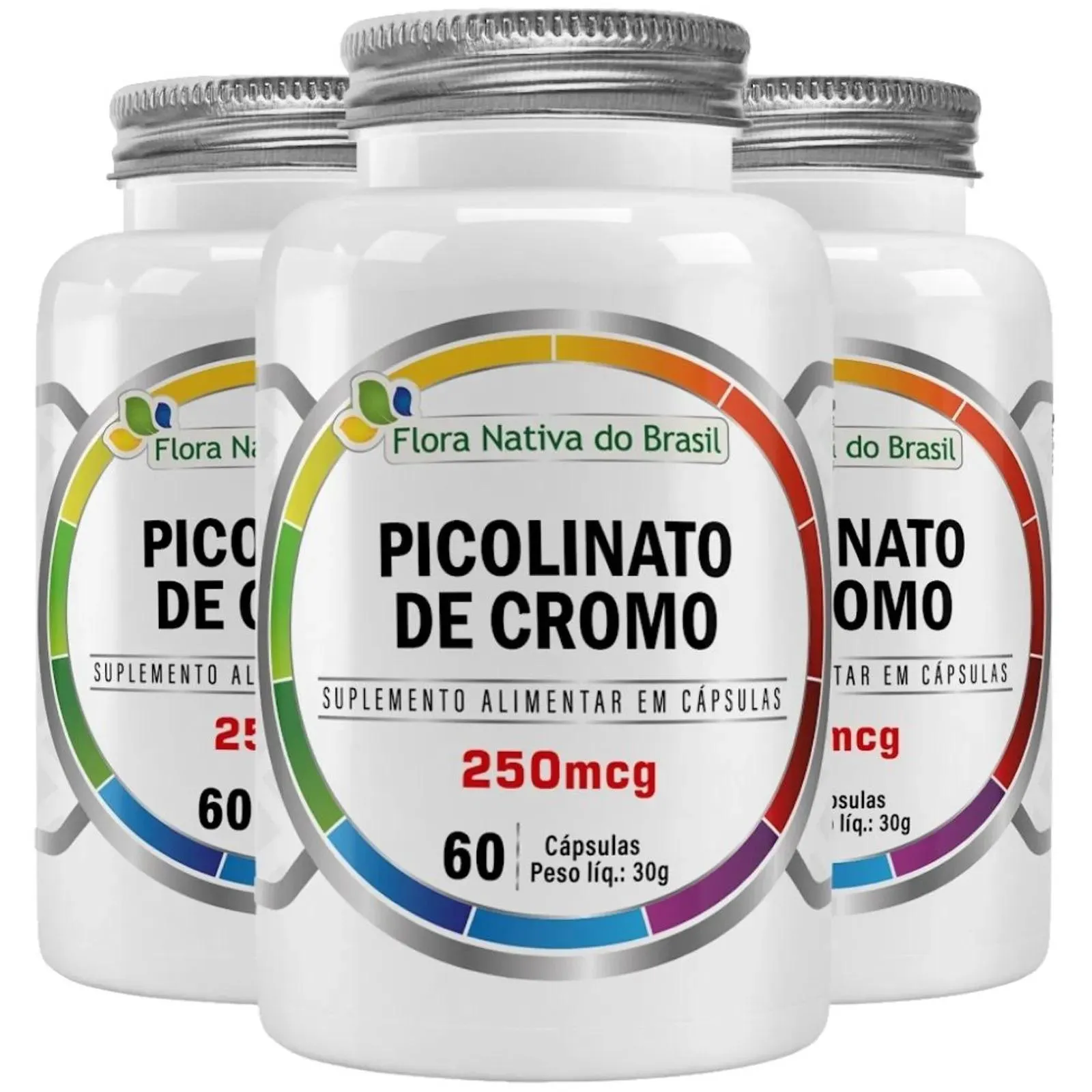 Kit 3x Picolinato de Cromo 60 cápsulas - Flora Nativa