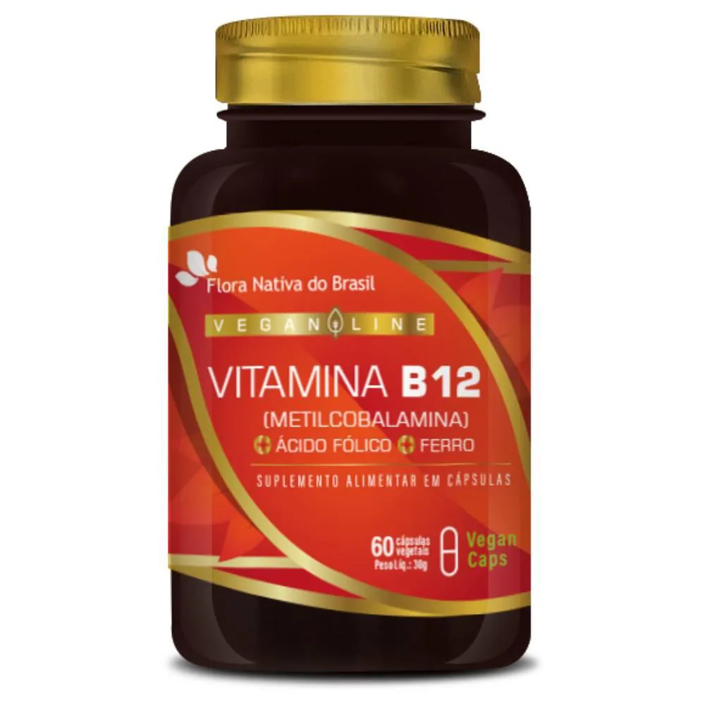 Vitamina B12 + Ferro + Ácido Fólico 60 Vegan cápsulas - Flora Nativa
