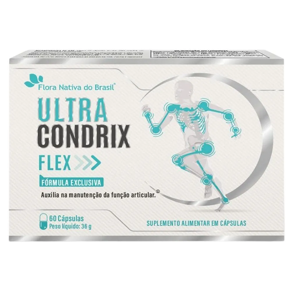Ultra Condrix Flex (colágeno Tipo 2, Curcumina, Msm, Ácido Hialurônico e Vitaminas) 60 cápsulas - Flora Nativa