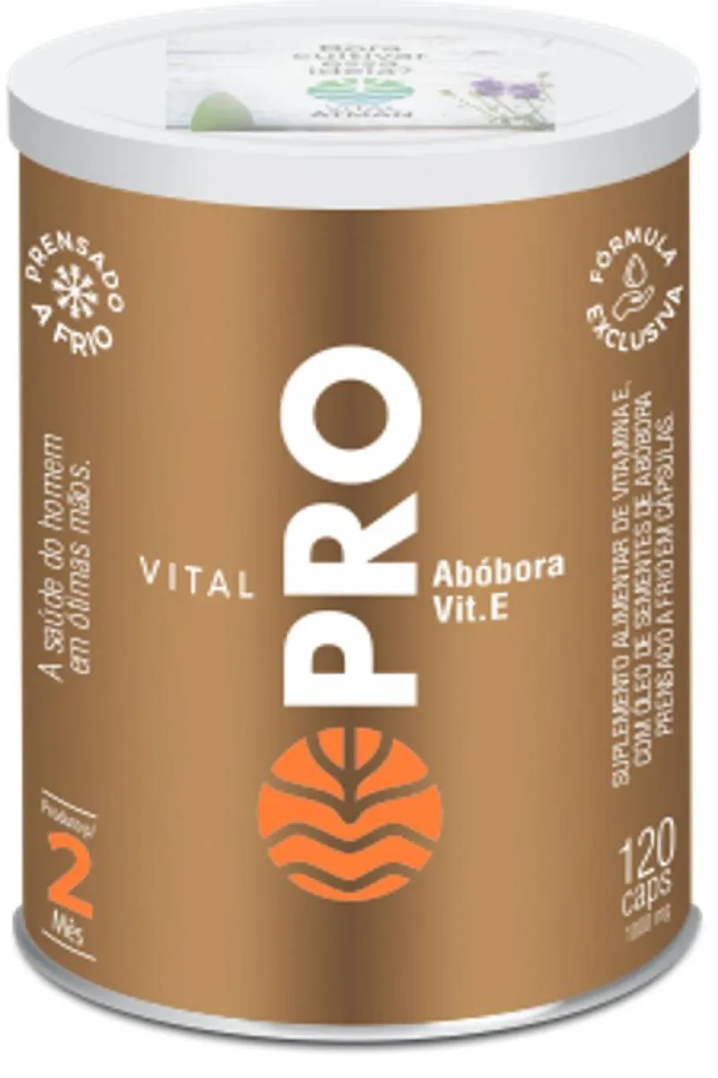 VITAL PRO - ÓLEO DE SEMENTES DE ABóBORA PRENSADO A FRIO - 120 CáPSULAS 1.000MG