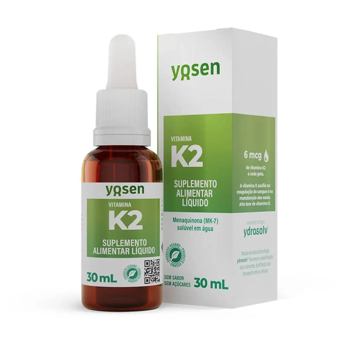 VITAMINA K2 (MK-7) YDROSOLV YOSEN - UM NOVO CONCEITO EM SUPLEMENTO ALIMENTAR (30 ML)