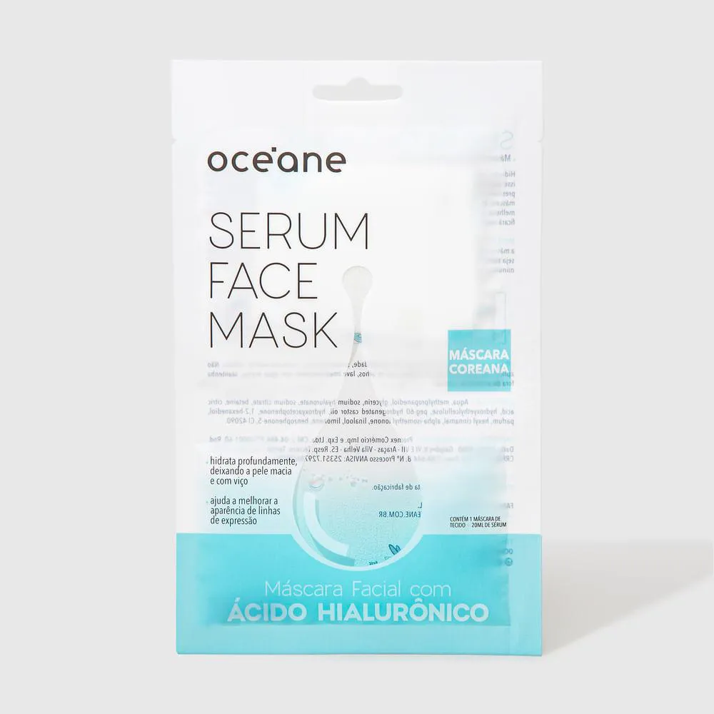 Máscara Facial Com Ácido Hialurônico - Serum Face Mask 20Ml