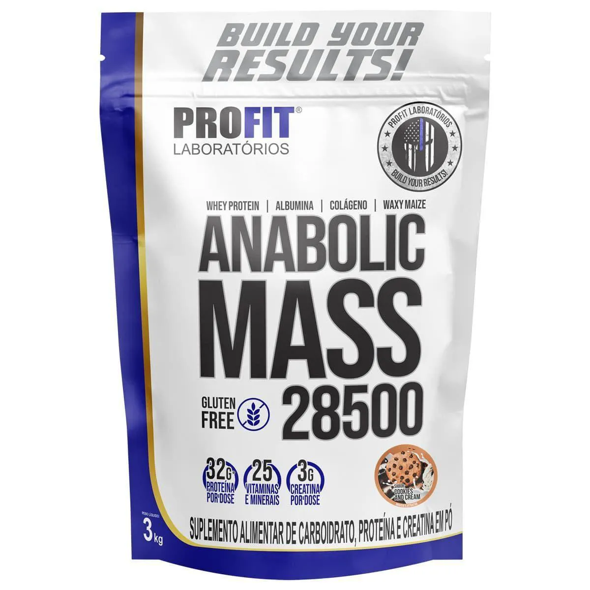 Hipercalórico Profit Labs Anabolic Mass 28500 Cookies And Cream 3kg