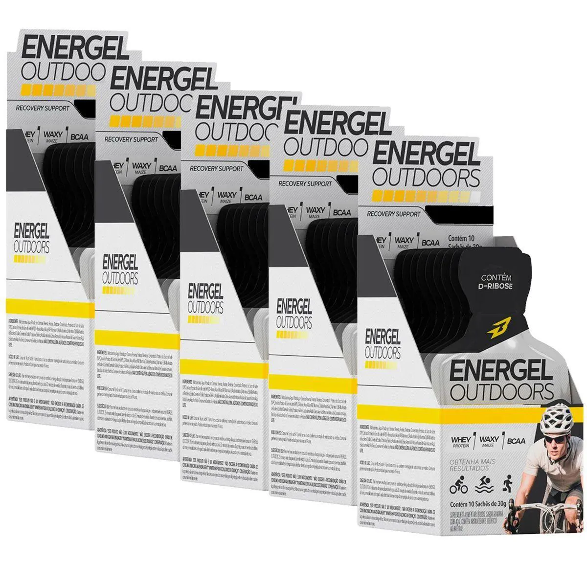 Kit Energético em Gel Body Action Energel Outdoors Morango Silvestre Sachê 50 unidades
