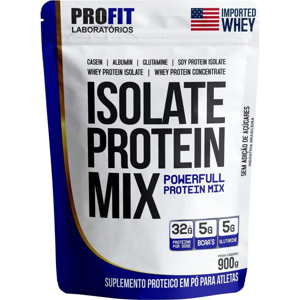 Proteína Isolada em Pó Profit Laboratórios Isolate Protein Mix Baunilha Refil 900g