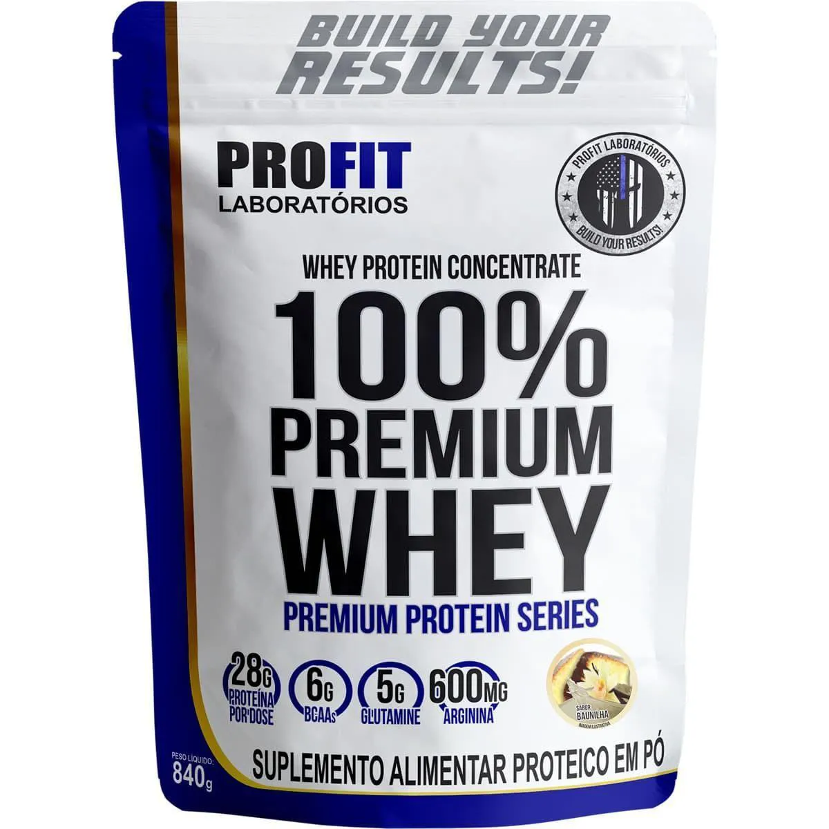 100%Whey Premium - 840G Refil Baunilha - Profit Laboratórios