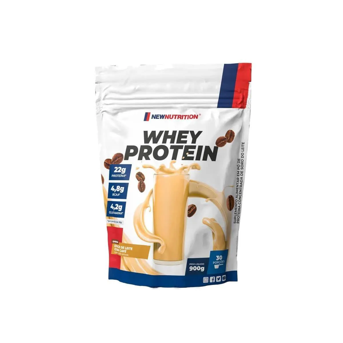 Whey Protein - 900G Refil Doce de Leite com Cafe - Newnutrition