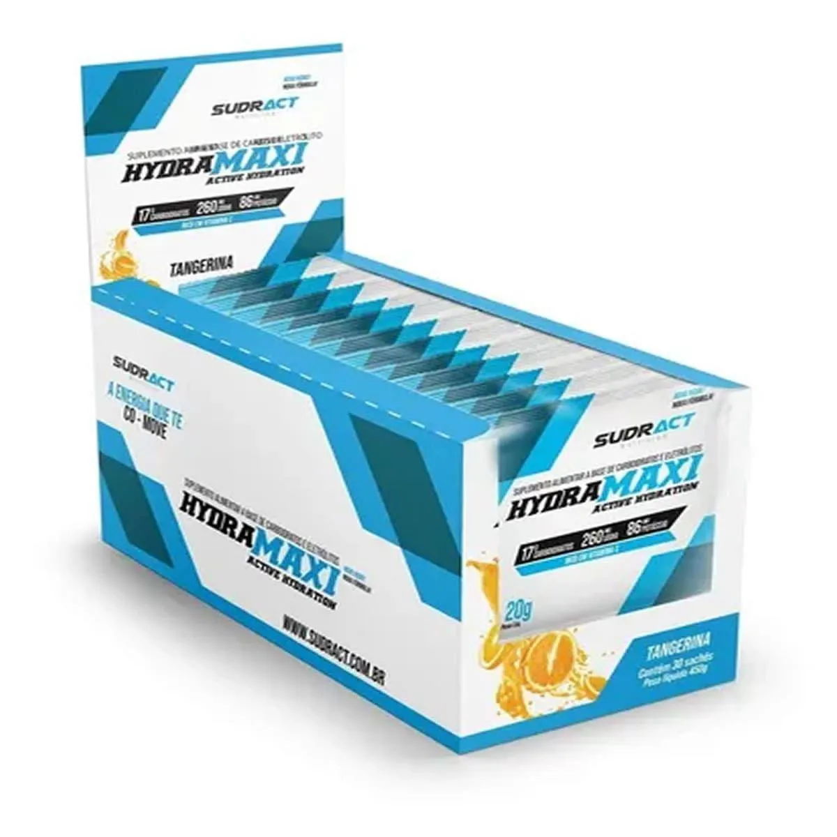 Hydramaxi Isotônico em Pó - 25 Sachês 20G Tangerina - Sudract Nutrition