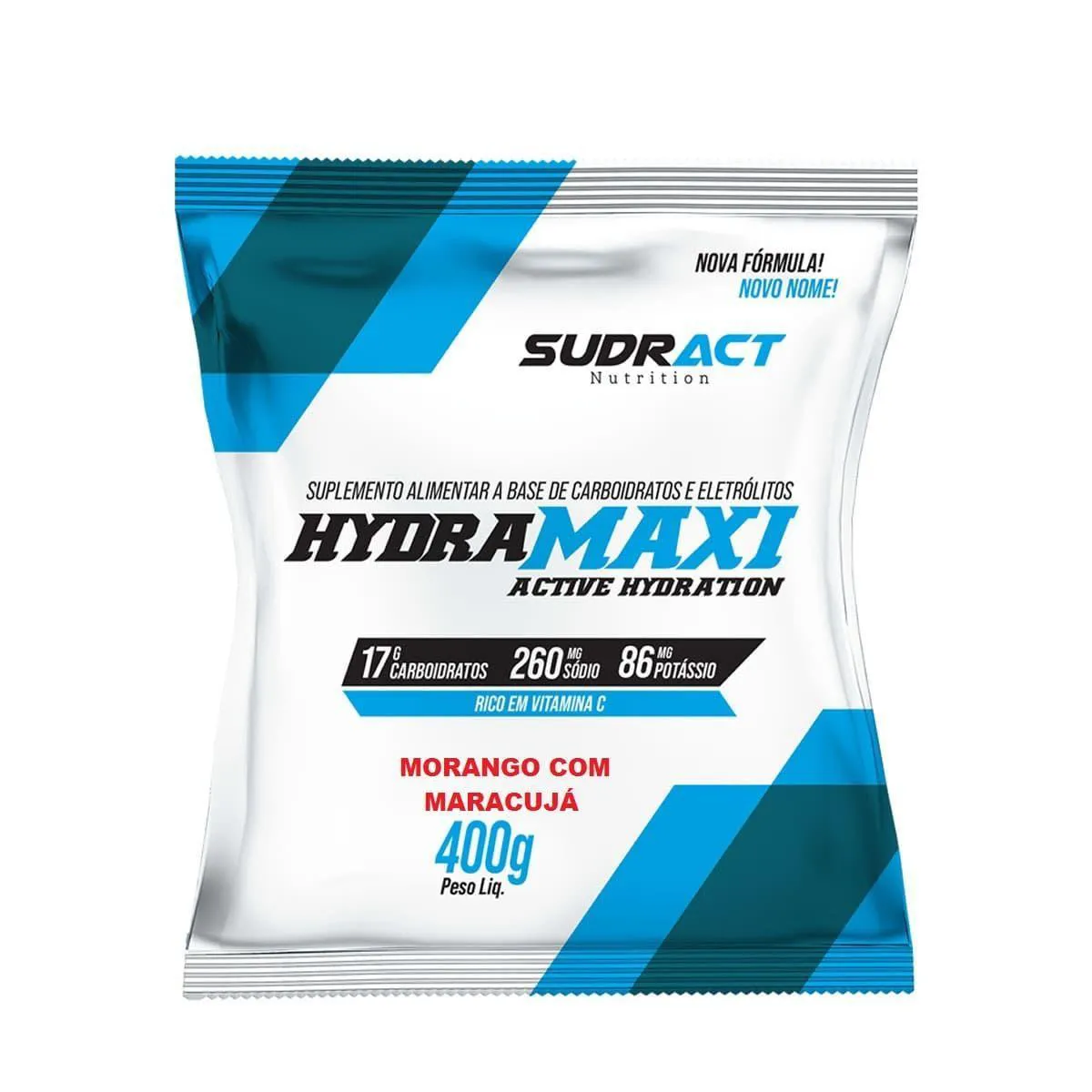 Hydramaxi Isotônico em Pó - 400G Refil Morango com Maracujá - Sudract Nutrition