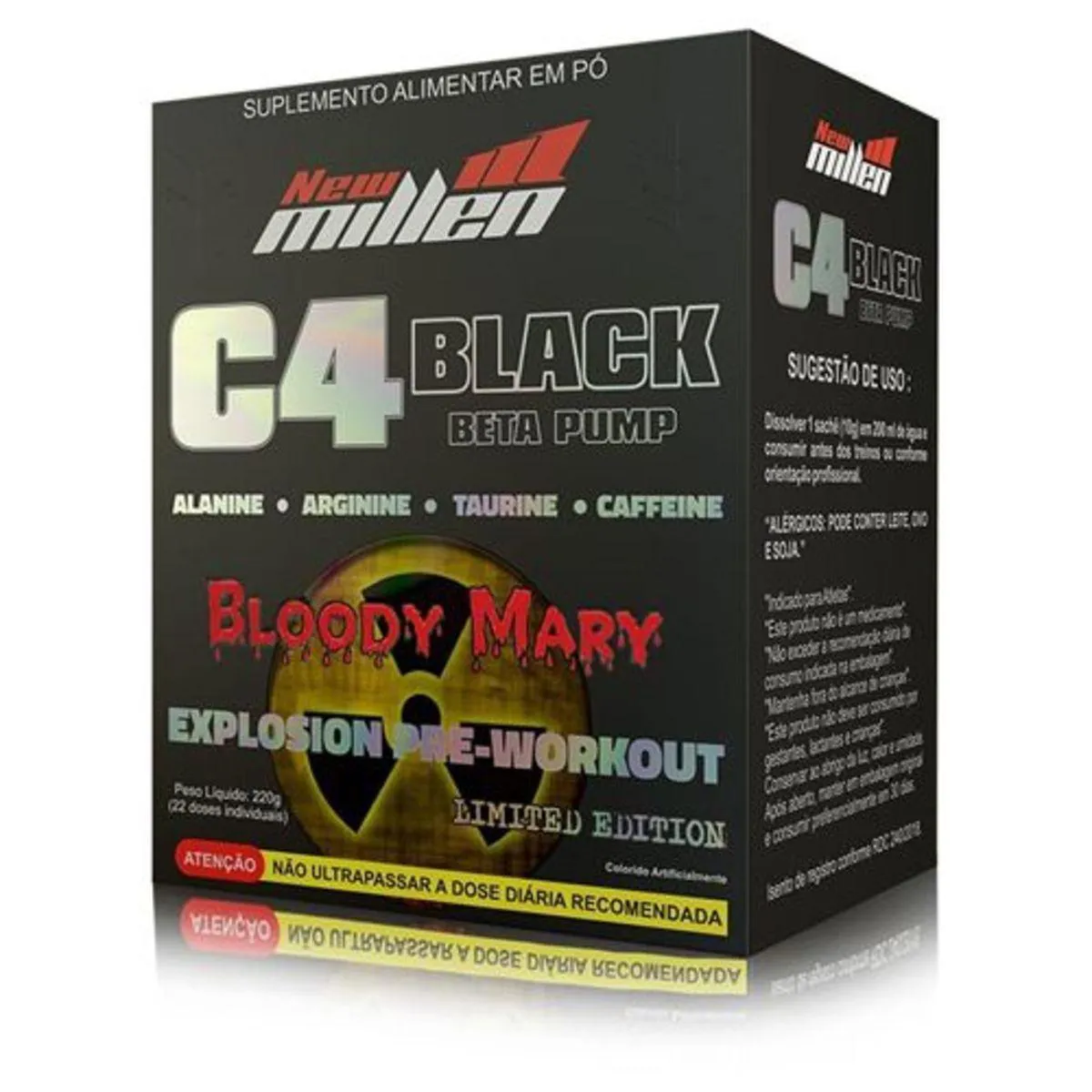 Pré-Treino New Millen C4 Black Beta Pump 220g