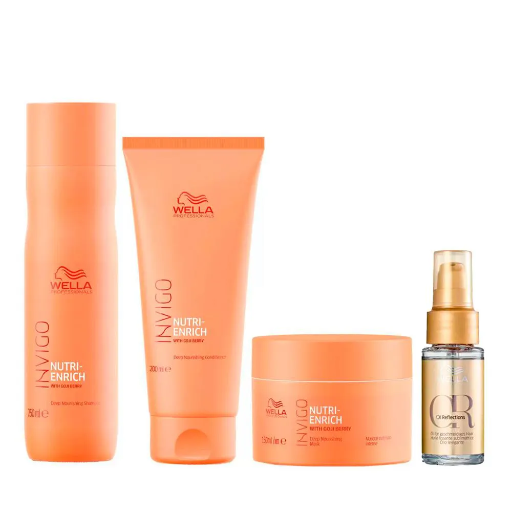 Shampoo, Cond, Másc Nutri Enrich e Oil Reflections - Wella