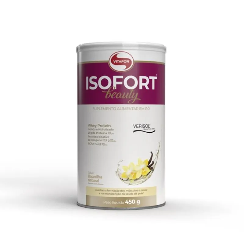 Whey Protein Isolada Vitafor Isofort Beauty Baunilha 450g