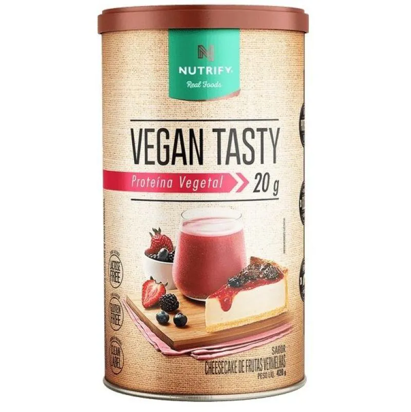 Proteína Vegetal em Pó Nutrify Vegan Tasty Cheesecake de Frutas Vermelhas 420g