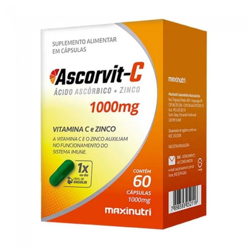 Ascorvit-c 1000mg (60 Cápsulas) - Padrão: Único