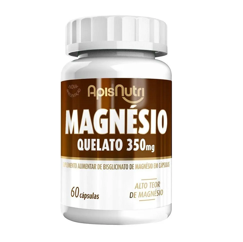 Magnésio Quelato 350mg (60 Cápsulas) - Padrão: Único