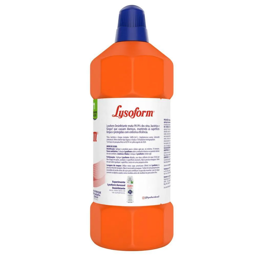 Desinfetante Bruto Lysoform Uso Geral Suave Odor 1l
