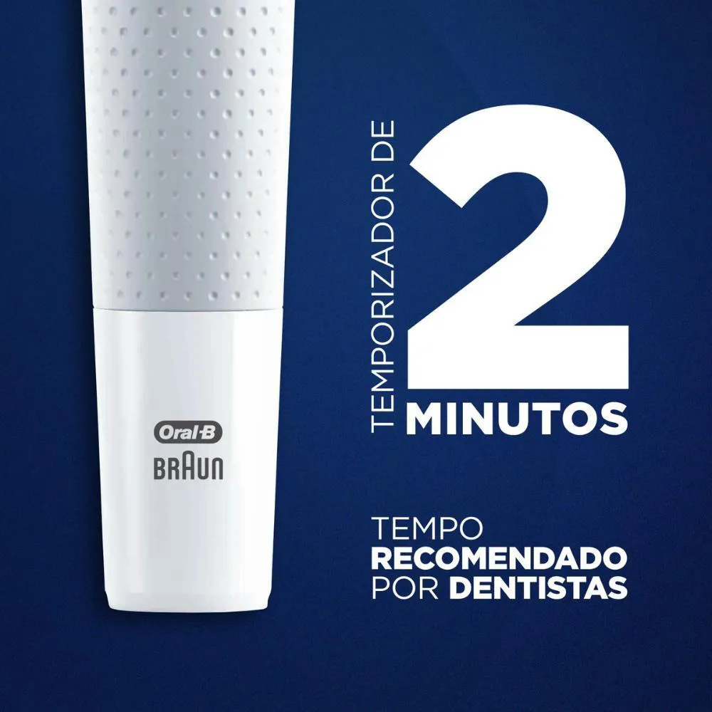 Escova Elétrica Oral-B Vitality D12 220v + Refil Oral-B Precision Clean com 4 unidades