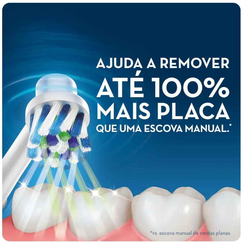 Kit Escova Elétrica Oral-B Vitality D12 110v + Refil Cross Action - 2 unidades