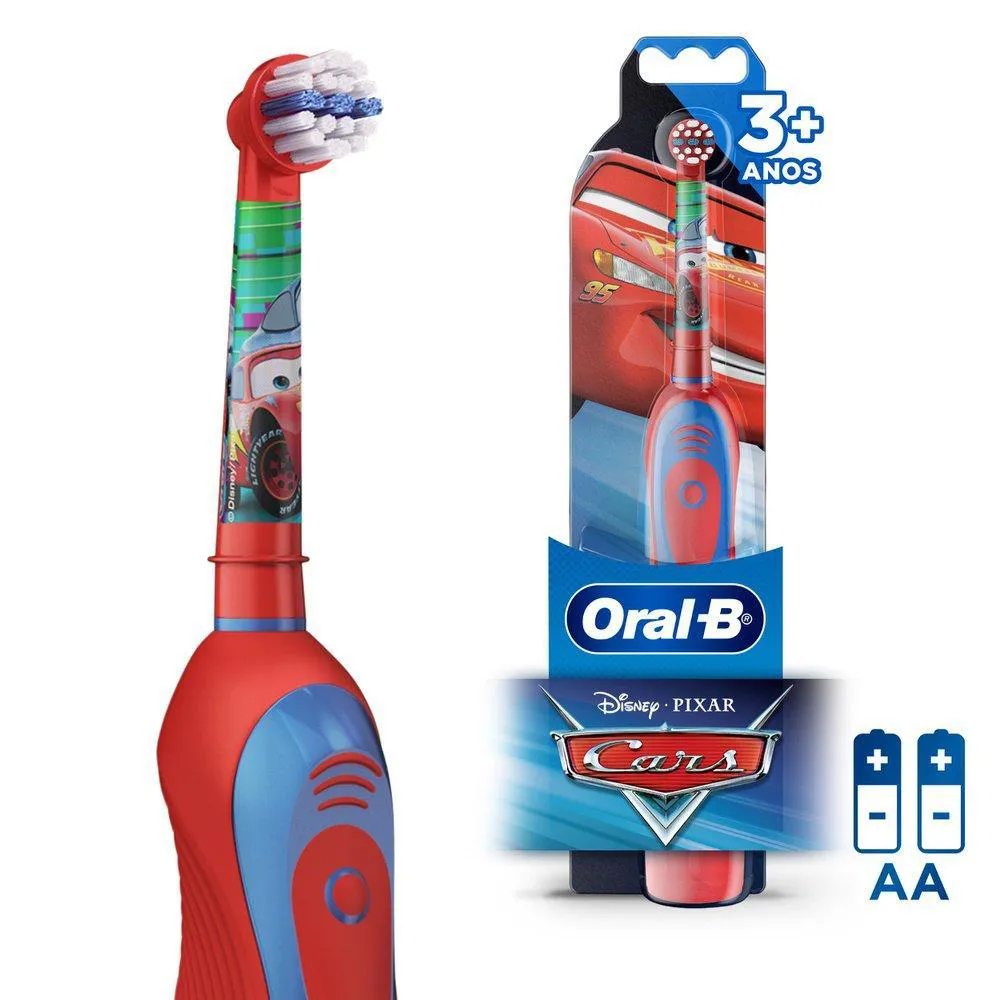 Escova Elétrica Oral-B Disney Pixar Cars + 2 Pilhas Aa