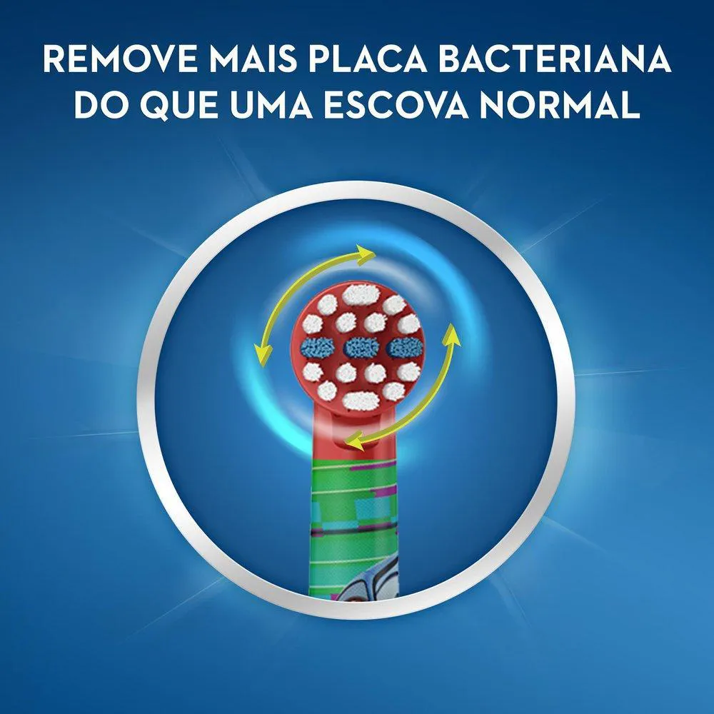 Escova Elétrica Oral-B Disney Pixar Cars + 2 Pilhas Aa