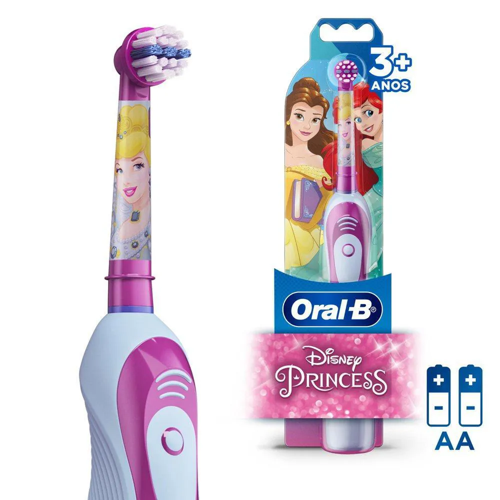 Escova Elétrica Oral-B Disney Princess + 2 Pilhas Aa