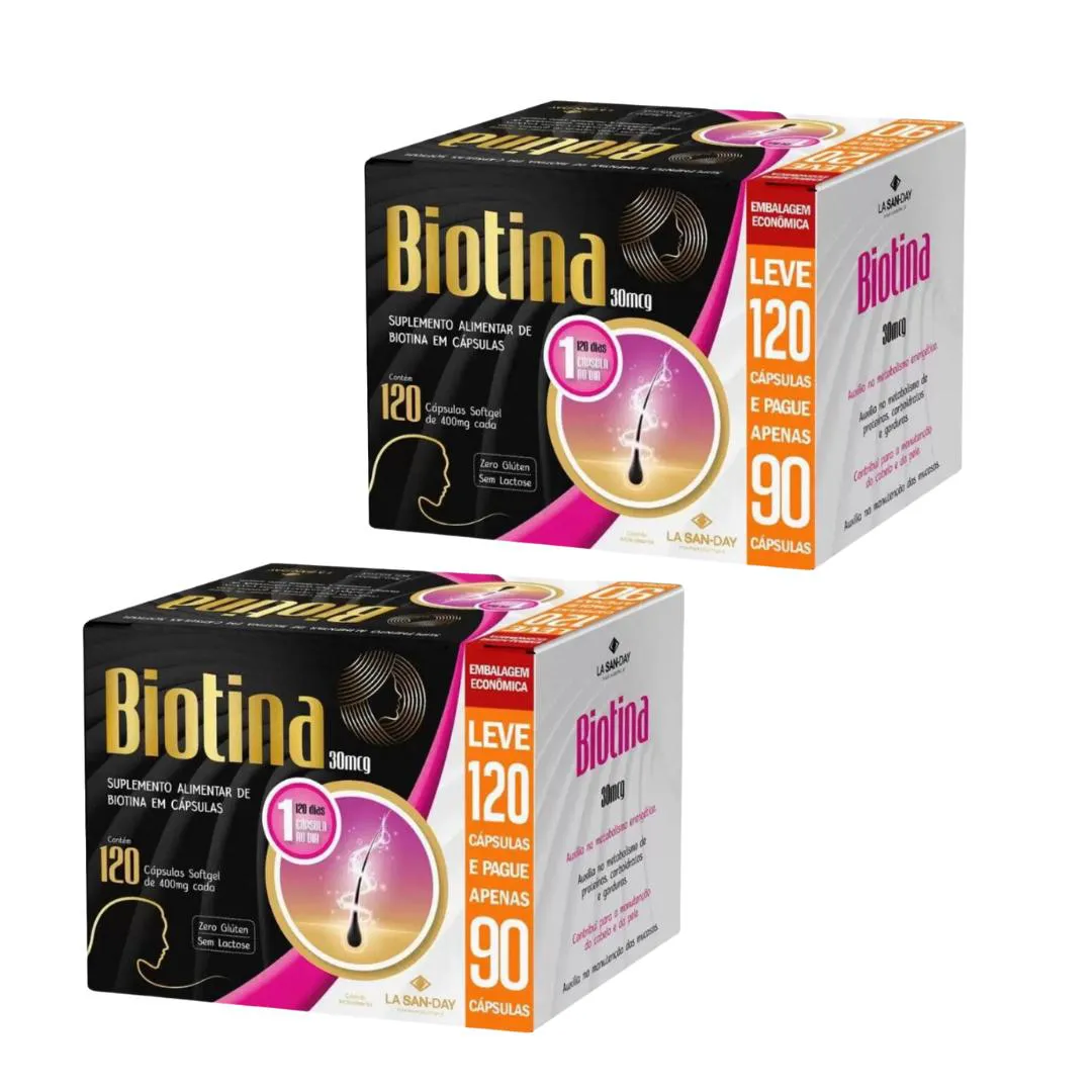 Kit C2 Suplemento Alimentar Biotina L120 P90 - La San-day