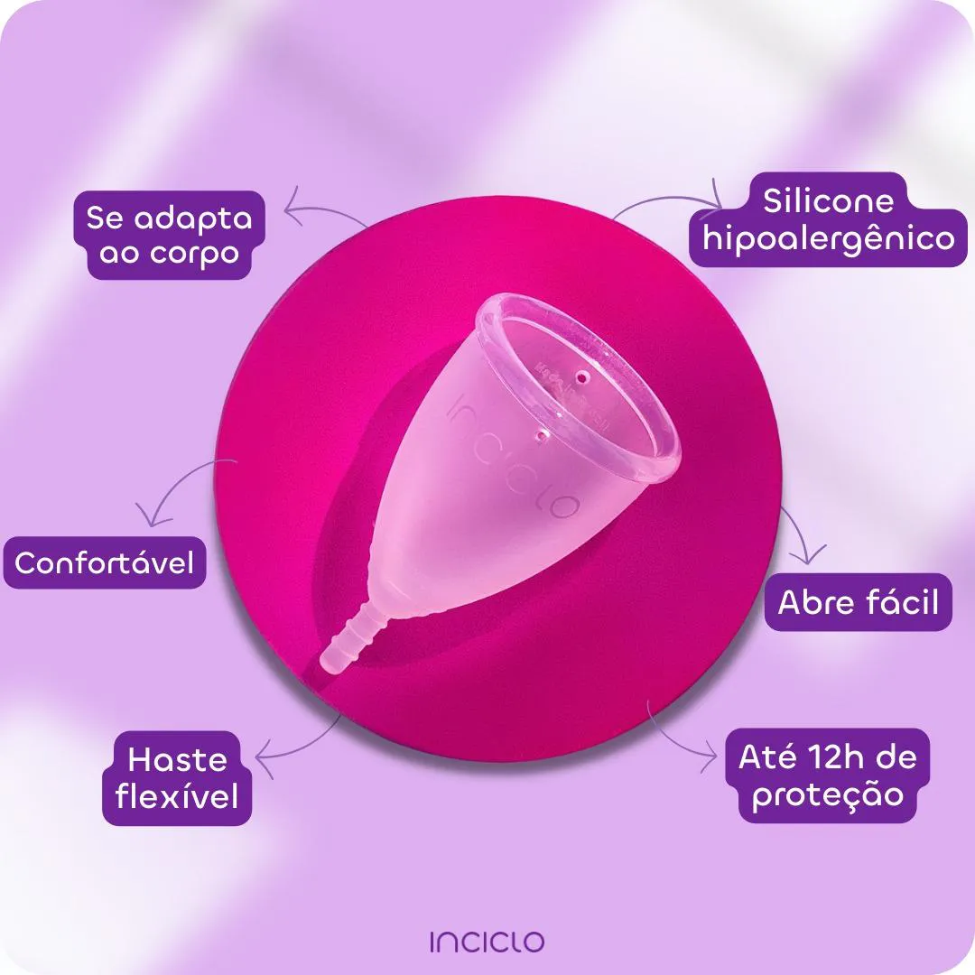 Kit Coletor Menstrual Inciclo A + cápsula Esterilizadora Lavanda / Roxa / Lilás