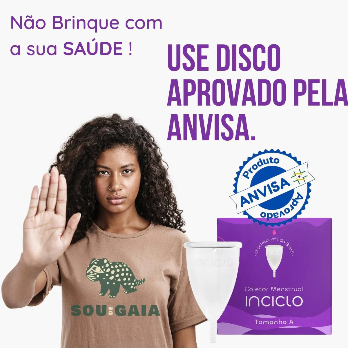 Kit Coletor Menstrual Inciclo A + cápsula Esterilizadora Lavanda / Roxa / Lilás