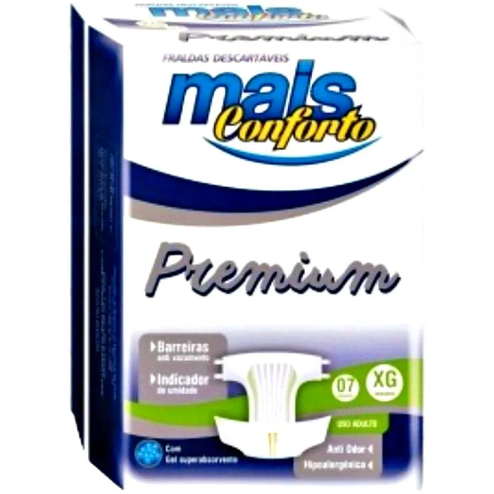 Fralda Geriátrica Mais Conforto Premium Xg Absorção Intensa 7 unidades