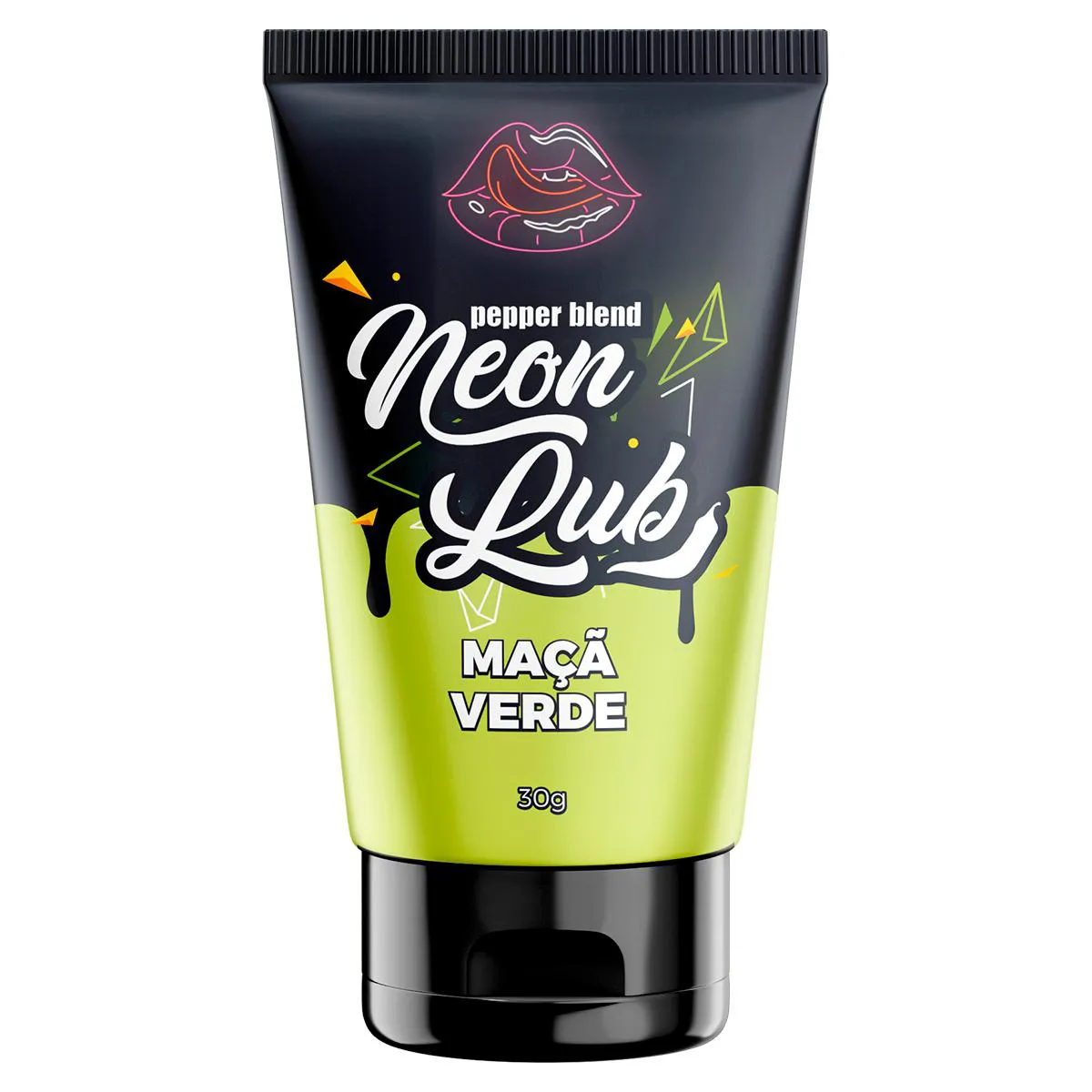 Gel Íntimo Sensorial Neon Lub Maçã Verde Luminoso 30g Brilha na Luz Negra