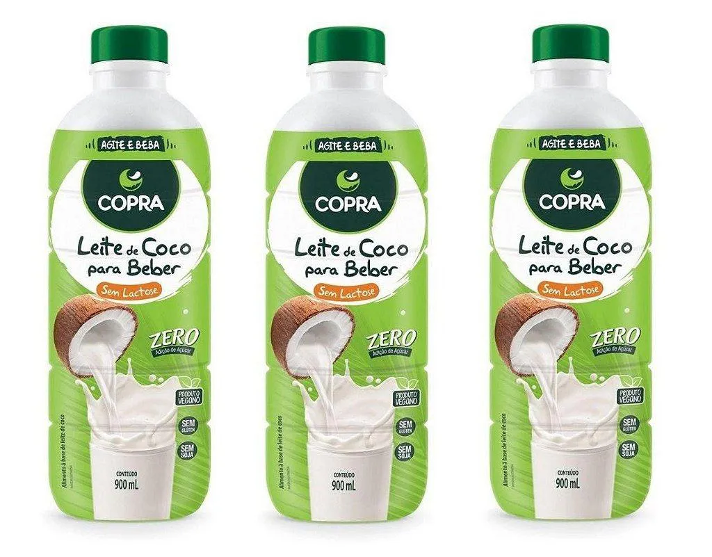 Kit 3uni Leite de Coco Pronto para Beber 900ml - Copra