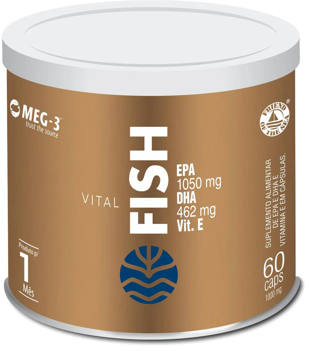Ômega 3 Vital Fish - Suplemento Alimentar Epa Dha Vitamina e 60 Cps