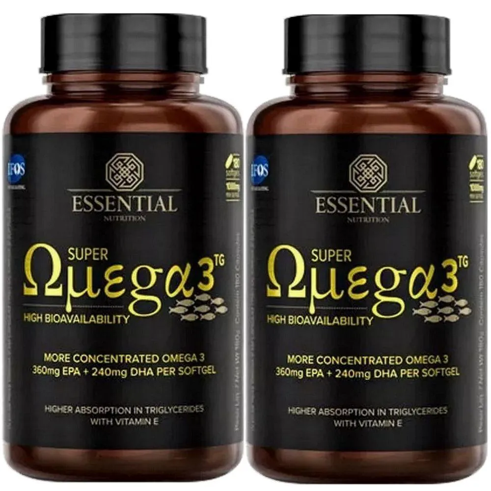 Kit 2x Super Omega 3 Tg (180 cápsulas Cada) 1000mg - Essential Nutrition