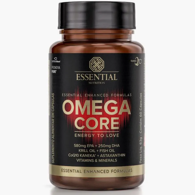 Omega Core + Omega 3 + Astaxantina + Coq10 - 60 cápsulas - Essential Nutrition